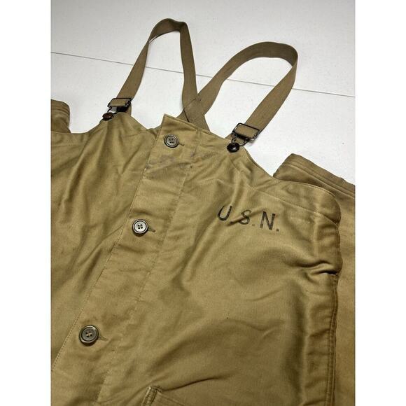 Vintage US Navy Department Overalls Green Mens Size Large - Picture 2 of 9